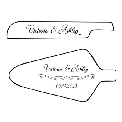 Personalised Wedding Cake Knife Shovel Custom Bride Gift Gold/Silver Cutting Server Set Engraved Birthday Party Cake Dinner Deco.