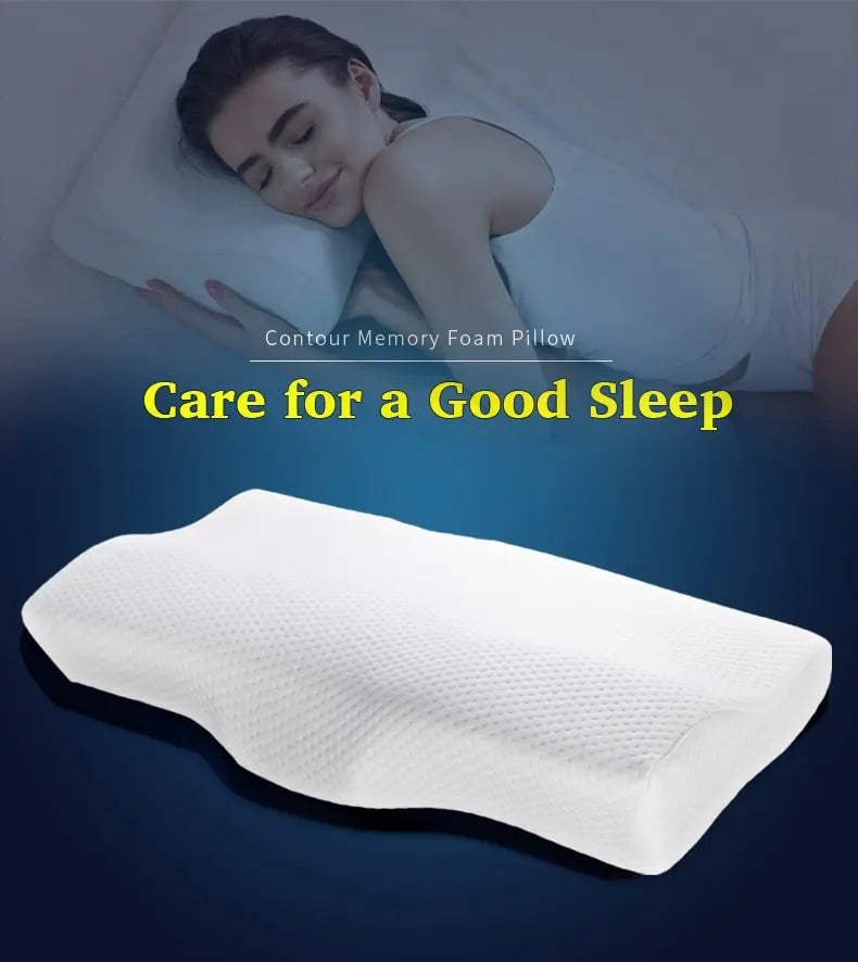 Memory Foam Bed Orthopedic Pillow Neck Protection Slow Rebound Memory Pillow Butterfly Shaped Health Cervical Neck.