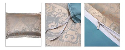 European Satin Jacquard Duvet Cover Set High Quality Smooth and Skin Friendly Comforter Cover Set Summer Bedding Kit for Adults.