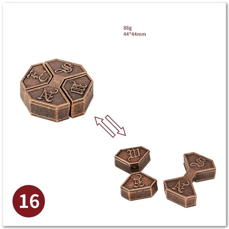 Classic IQ Metal Brain Magic Baffling Puzzles Game Toys for Children Adults Funny Gifts.
