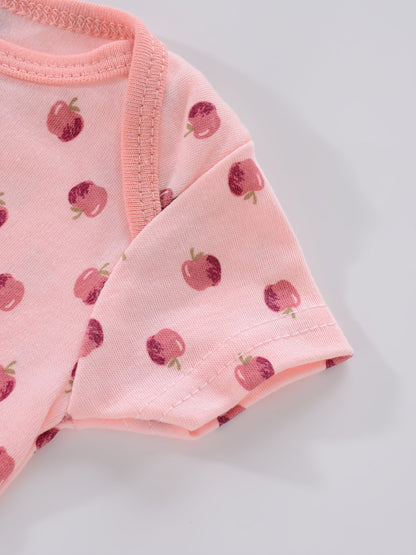 4PCS Neugeborenen Strampler Kurzarm Rundhals Cartoon Tier Blumen Drucken Body Onesies Für Baby Jungen Und Mädchen Kleidung