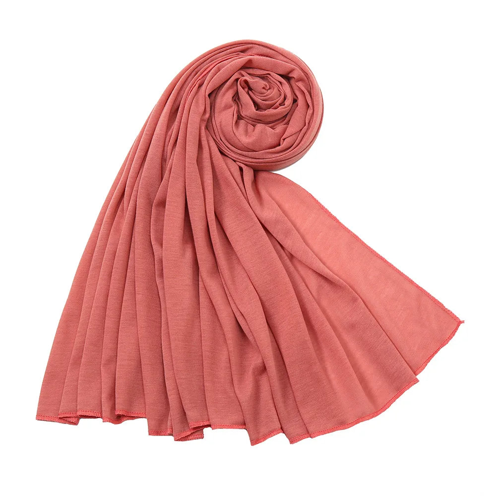 Hot Muslim Fashion Woman Soft Hijabs Scarf Shawl Plain Cotton Jersey Scarves Turban Women Long Shawls Head Wrap Headband Abaya