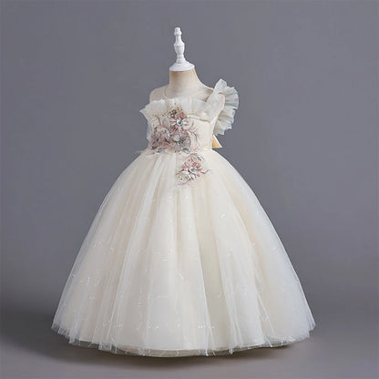 HETISO Kinder Elegantes formelles Kleid Mädchen Blume Prinzessin Party Abendkleid Geburtstag Festliches Neujahrskleid für Kinder 12 14 Jahre.