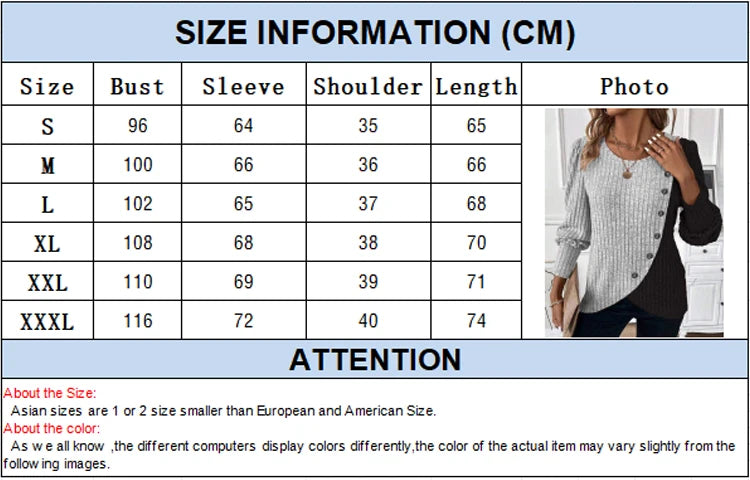 Herbst Langarm Tasten Pit Gestreiften Frauen Pullover Kontrast Farbe Lange Hülse O-ansatz Pullover Lose Einfache Gestrickte Kleidung.