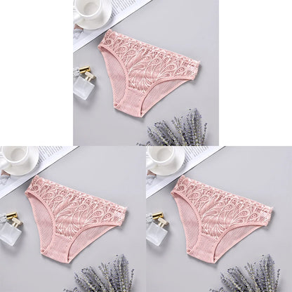 3PCS Cotton Solid Color Women's Panties Breathable Skin-friendly Women's Underwear Home Comfortable Soft Sexy Ladies' Lingerie.