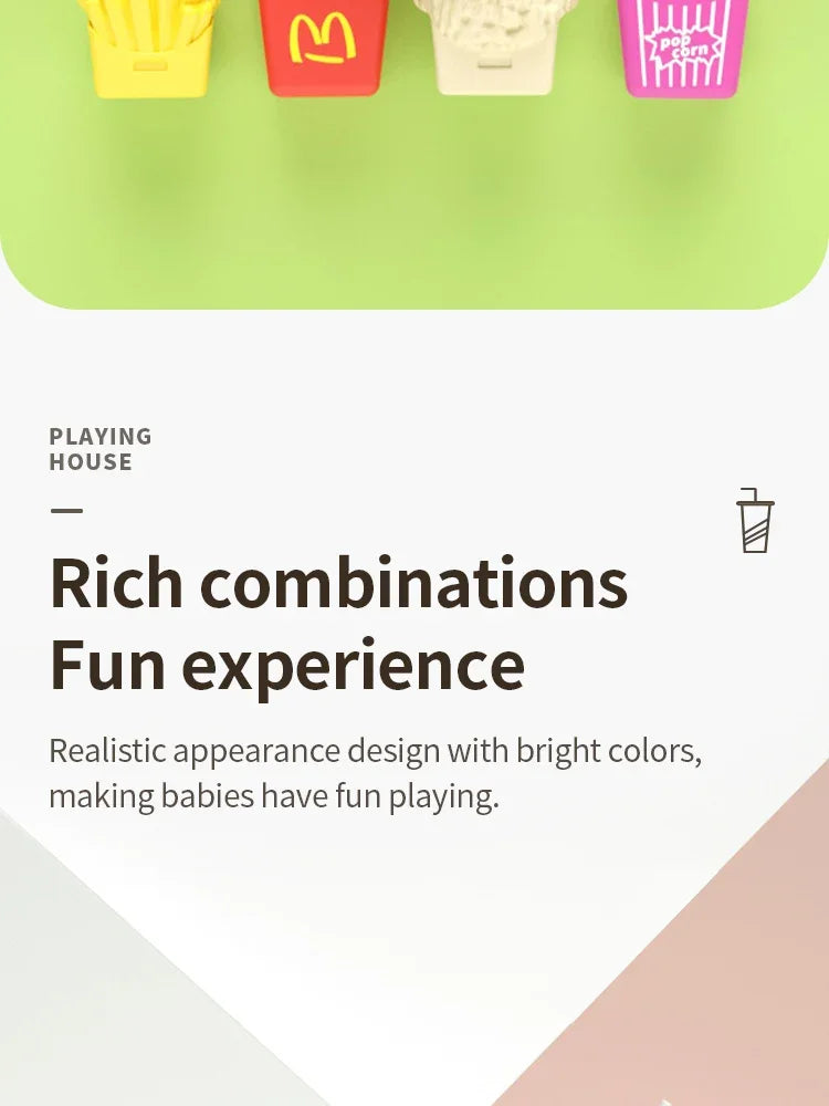 9 PCS Set Detachable Plastic Snack Hamburger Pretend Toy Kids Kitchen Play House Food Toy.