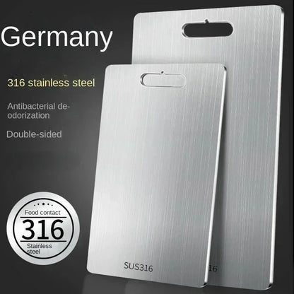 316 Stainless Steel Panel and Chopping Board Kitchen Household Thickened Double Sided Cutting Board Block Kneading Dough Board.