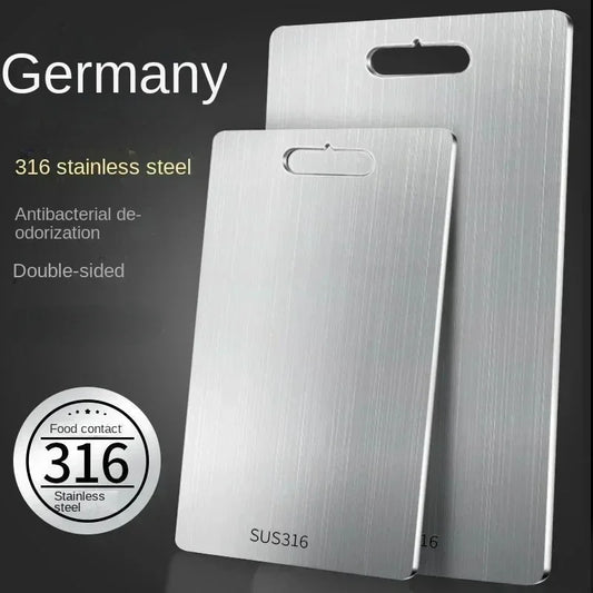 316 Stainless Steel Panel and Chopping Board Kitchen Household Thickened Double Sided Cutting Board Block Kneading Dough Board.