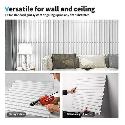 12 piece/3m² /50cm Decorative Textured PVC 3D Wall Panel 3D wall sticker Interior Wall Decor Living Room Bedroom in White/Black