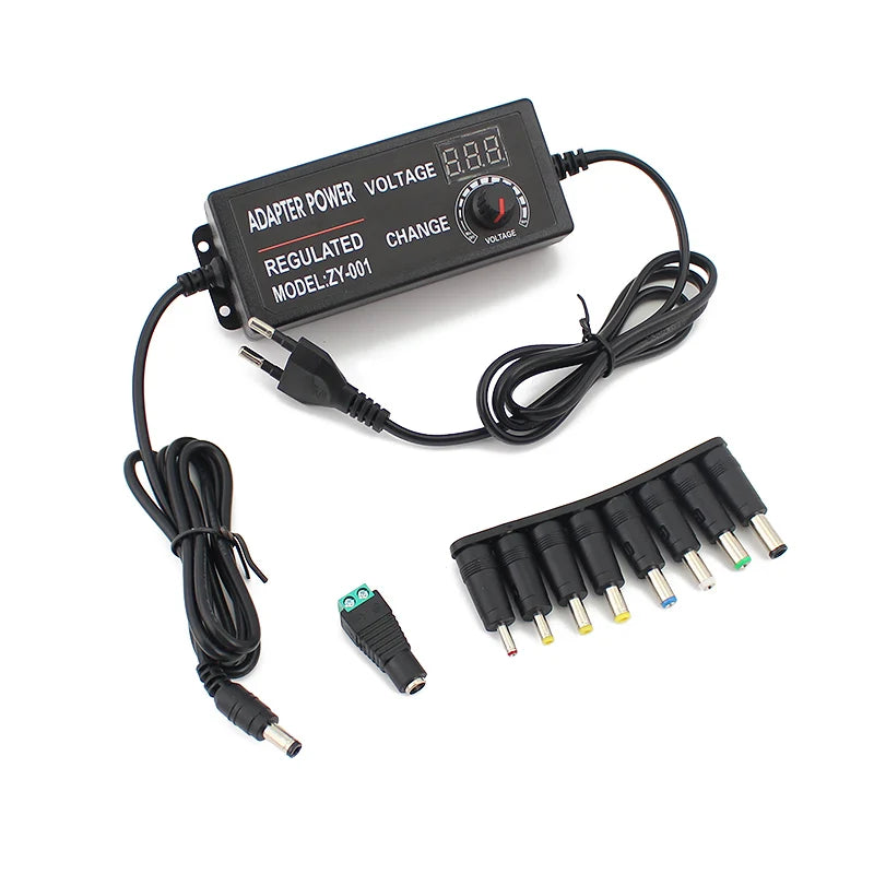 AC DC Adjustable Adapter 12V Volt LED Display Screen Power Supply 220V TO 3V 5V 9V 12V 24V 36V With DC Jack Connector Plug.