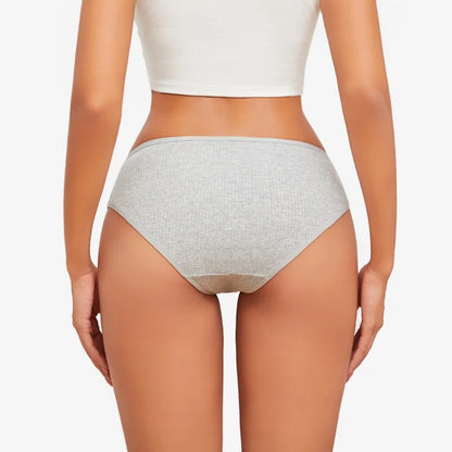 5PCS Women's Cotton Panties Sexy Low Waist Briefs Striped Underpants Female Comfortable Stretch Lingerie Ladies Soft Underwear