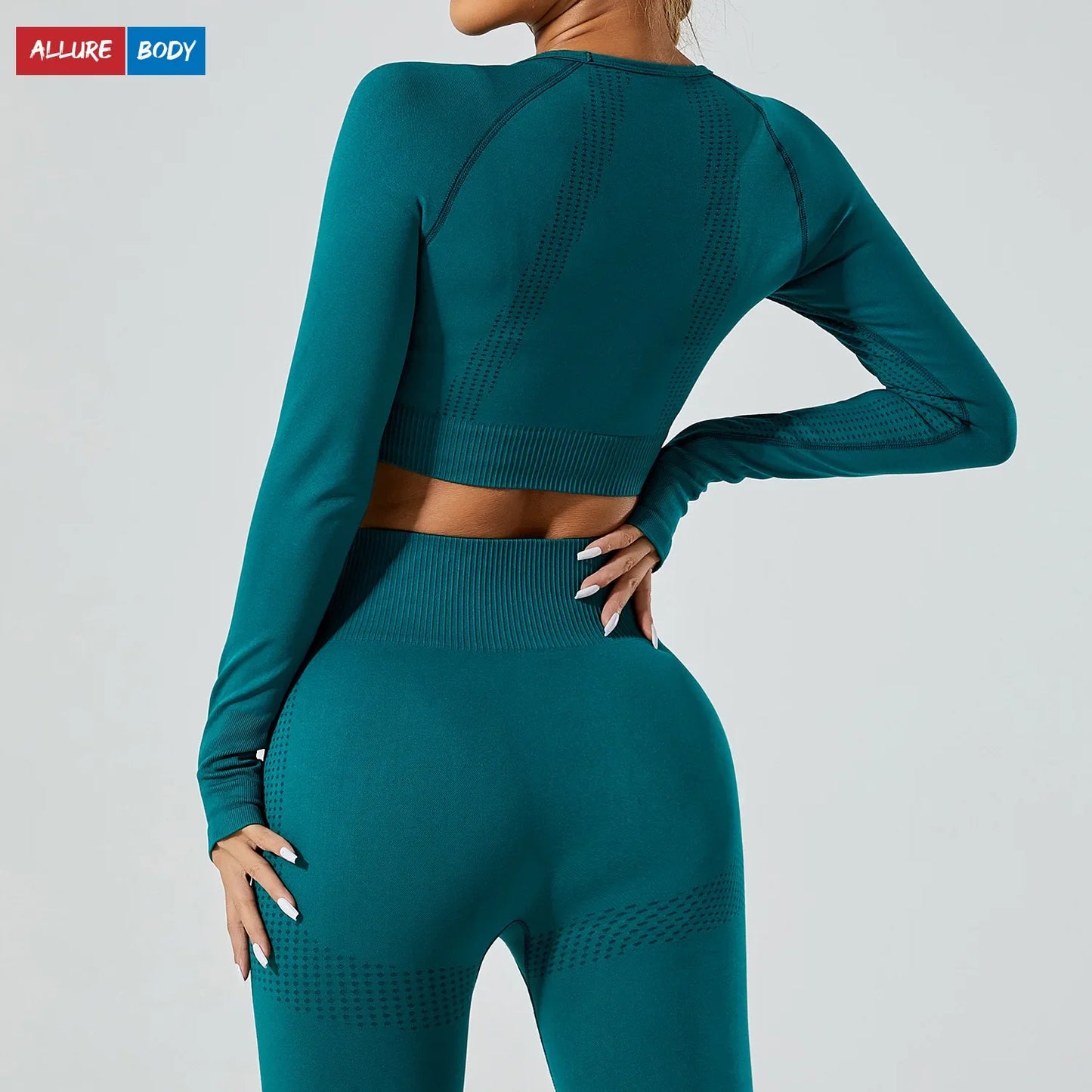 Seamless Cross-Border Running Sports Top Breathable Fitness Jacket Training Quick-Dry Outerwear Long Sleeve Yoga Wear For Women.