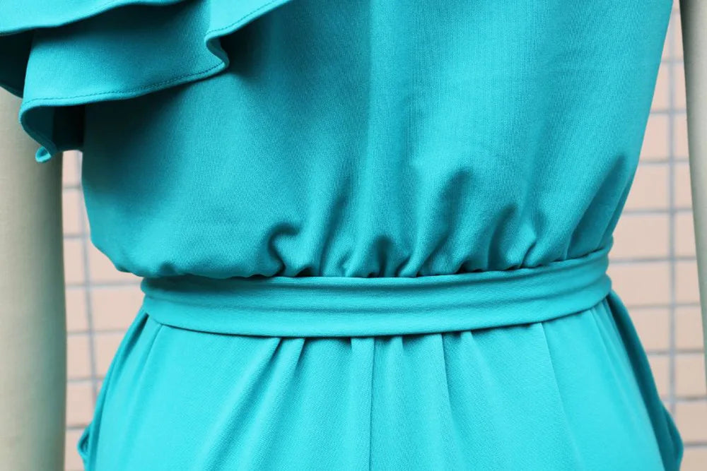 Summer Sexy Strapless Sleeveless Women's Party Jumpsuit Fashion Peplum Slim Fit Lace Up Elegant Female Office Jumpsuit Bottoms