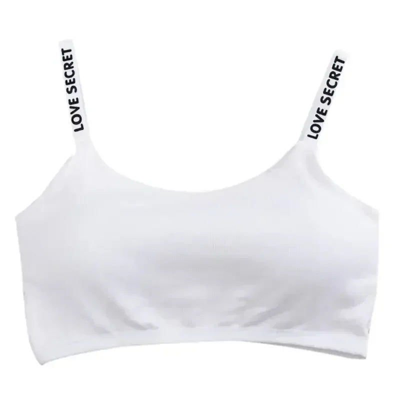 Women Active Bra Casual Top Letters Print Strap Cotton Top Fitness Gym Jogging Sleep Bra Girl Wire Free Bandeau Paded Bra Tops