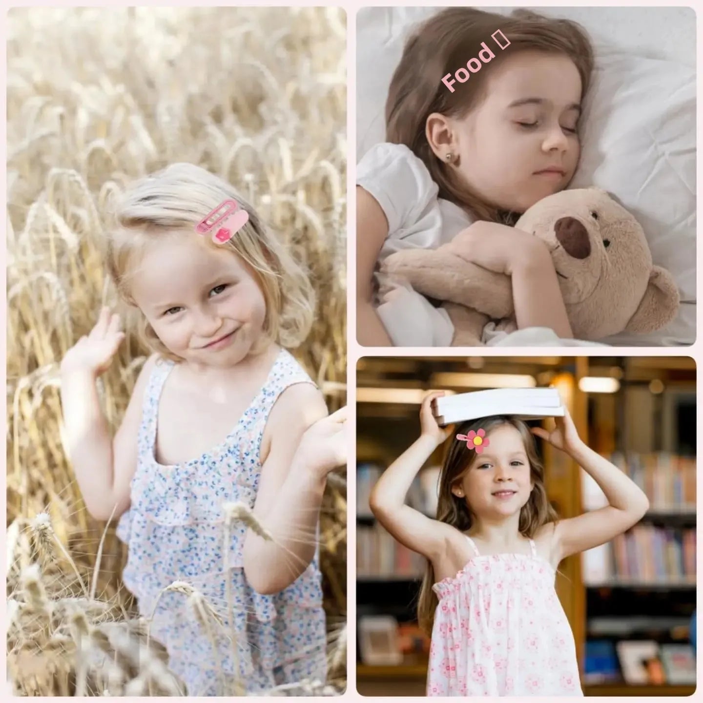 Cute Simple Children's Hair Accessories Comb Set Hair Clips Hair Bands Creative Headwear Set Kids Fashion Accessory Bundle.