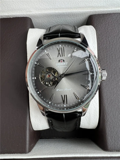 Orient Double Lion Classic Watch Series Refurbished Second Hand Automatic Mechanical Skin Watch Hollow Men's Watch RA-AG002.