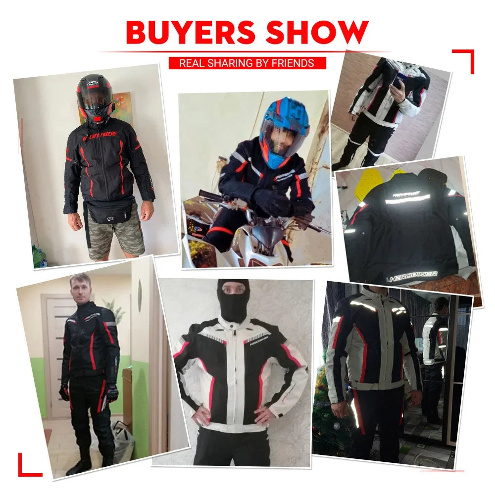 Motorcycle Jacket Waterproof Motorcross Jacket Pants Moto Jacket Windproof Riding Motorbike Clothes With Protective Gear M-3XL.