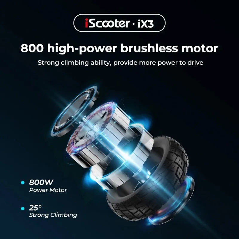 iScooter ix3Electric scooter 800W Motor 48V10AH Battery support Minirobot application control 10-inch tire city commuter scooter.