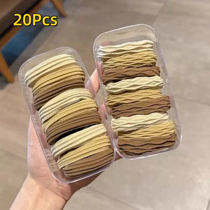 20Pcs High-Elasticity Hair Ties for Women Minimalist Hair Bands Soft Stretchy Ponytail Holders Everyday Elastic Hair Accessories.