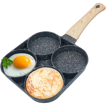 LMETJMA Egg Frying Pan Nonstick Pancake Pans 4-Cups Cookware Pancake Pan Egg Pan Suitable for Gas Stove Induction Cooker JT87.