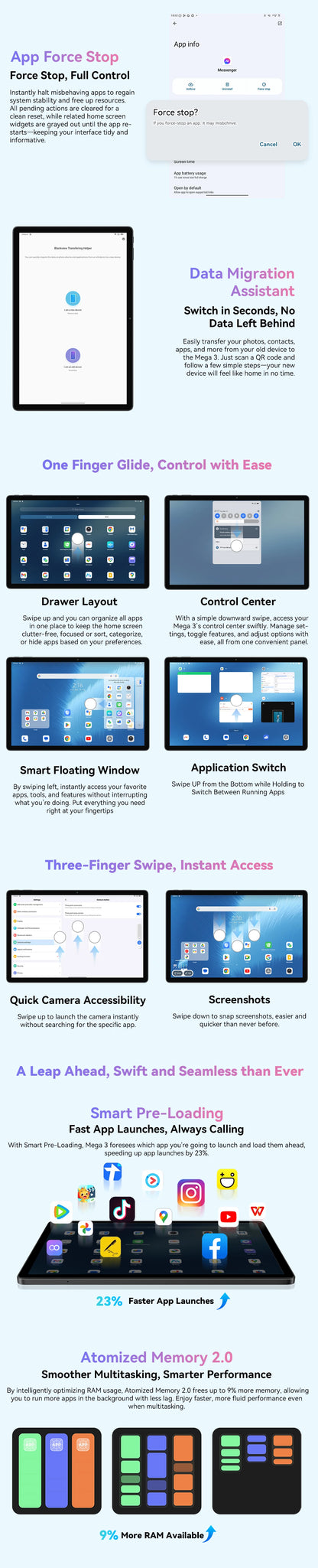 Blackview MEGA 3 Tablet PC  SET, 12.1" 2.5K FHD+ Display, Android 15 Pad MTK G100 Octa core, 36(12+24)GB RAM, 256GB ROM, 8800mAh