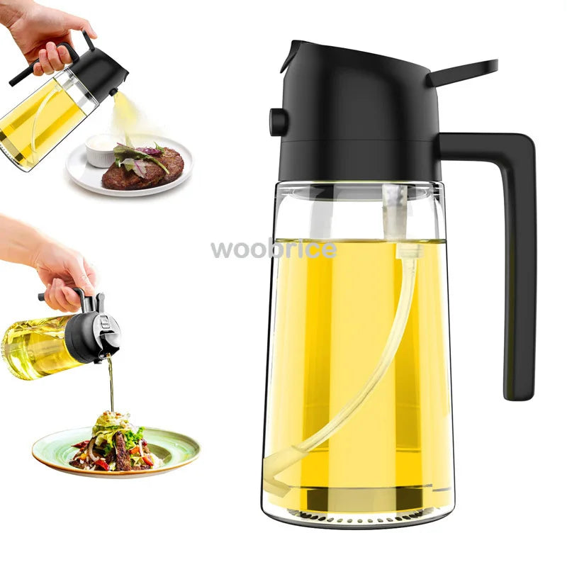 2in1 Kitchen Spray Oil Dispenser Oil Sprayer Polisher or Oil Brush for Air Fryer Salad Grilling Roasting Cooking Kitchen Acceeso.