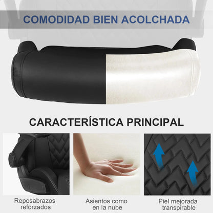 Ralex-Stuhl Ergonomischer Bürostuhl mit 200 kg Tragkraft, PU-Leder-Schreibtischstuhl mit Lordosenstütze und hochklappbaren Armlehnen,