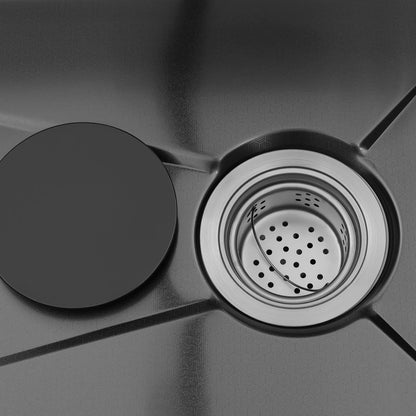 Single Bowl Kitchen Sink Waterfall Bar Sink Stainless Steel Sink with Tap Silver Rectangular