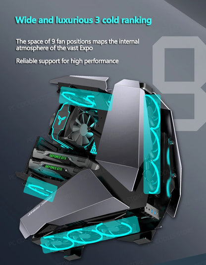 JONSBO MOD-5 Game E-sports Case All Aluminum Special-shaped Glass Chassis Support ATX Motherboard 360 Water-cooled 5V ARGB.