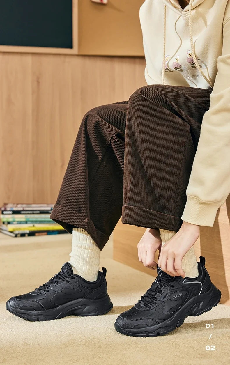 Xtep Women's Casual Shoes 2024 Winter Trendy Retro Durability Comfortable Sneakers Stability Sports Shoes 876418320008.