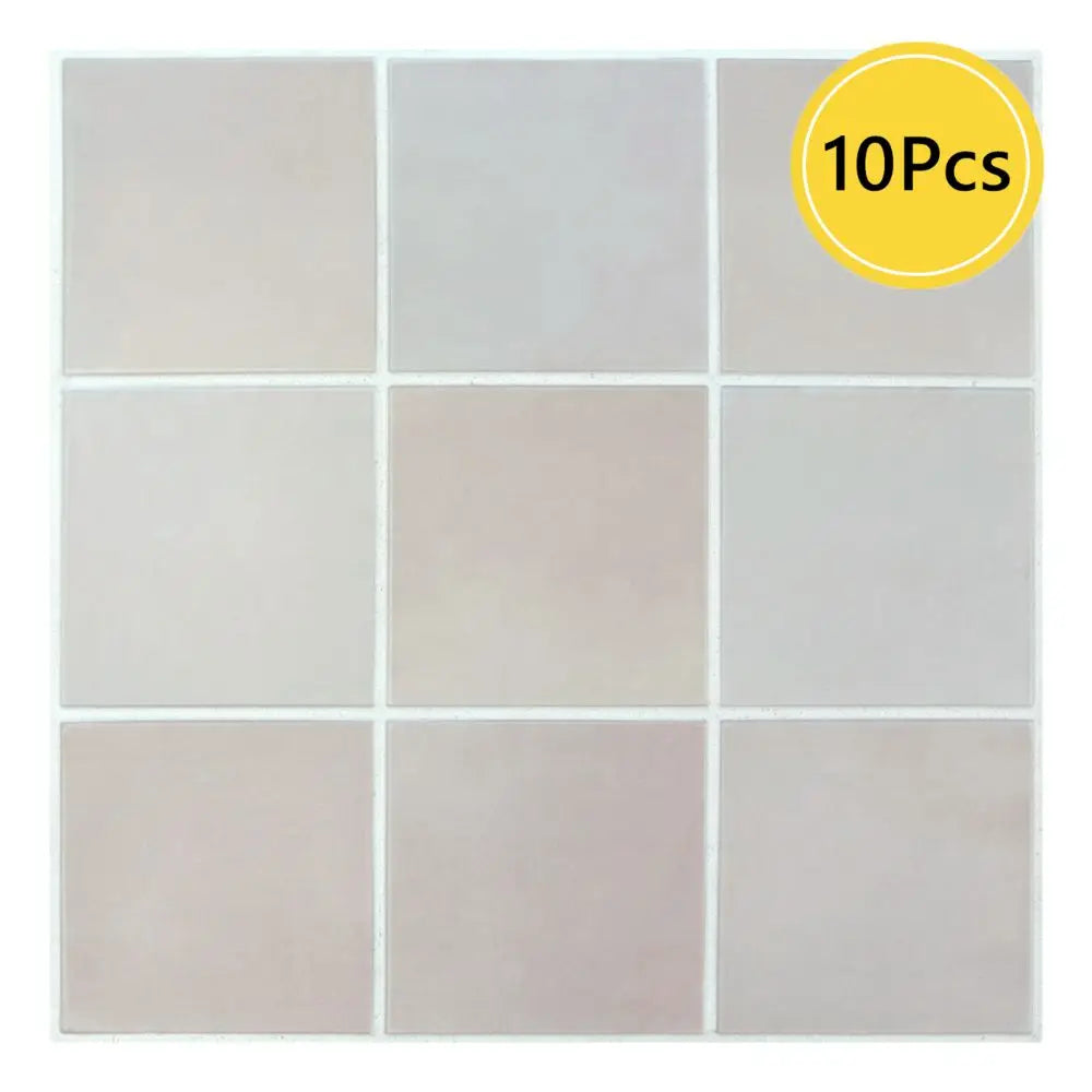 10pcs 3D Decorative Tile Stickers, Self-adhesive 3D Wall Stickers for Kitchen and Bathroom, Water Mold Resistant, 30x30cm