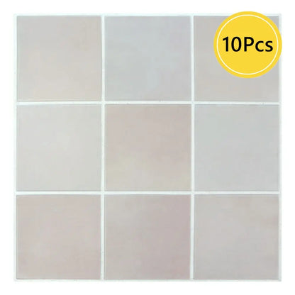 10pcs 3D Decorative Tile Stickers, Self-adhesive 3D Wall Stickers for Kitchen and Bathroom, Water Mold Resistant, 30x30cm
