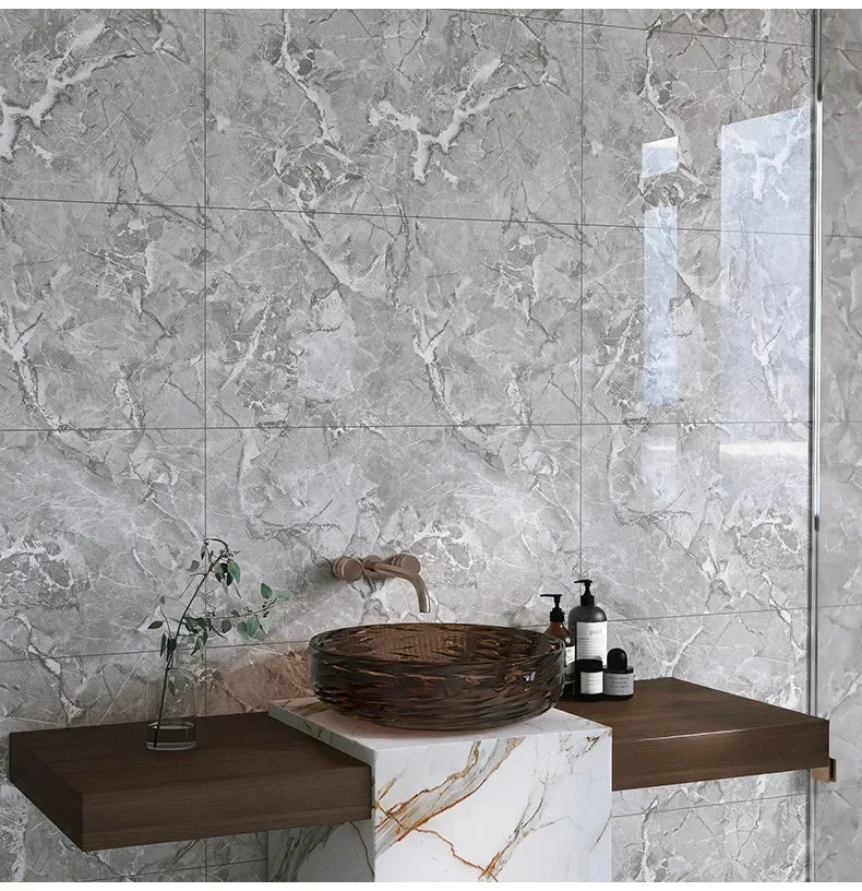 10/20/40PCS 30x30cm Self Adhesive Wallpaper Waterproof Tile Stickers FloorSticker for Kitchen Bathroom Ins Style Home Decor