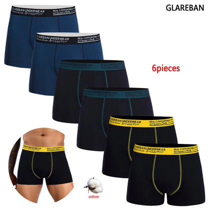 6 teile/paket Schwarz Boxer Shorts Männer Unterwäsche Weiche Atmungsaktive Männliche Unterhose für Männer Homme Boxershorts Slips 2024 Höschen