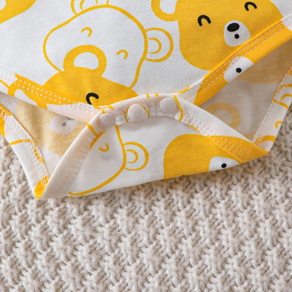 0-9 Months Baby Boy Set Little Bear Long Sleeve Bodysuit+Pants+Hat+Socks 4pcs/Set Baby Spring Autumn clothing Newborn set