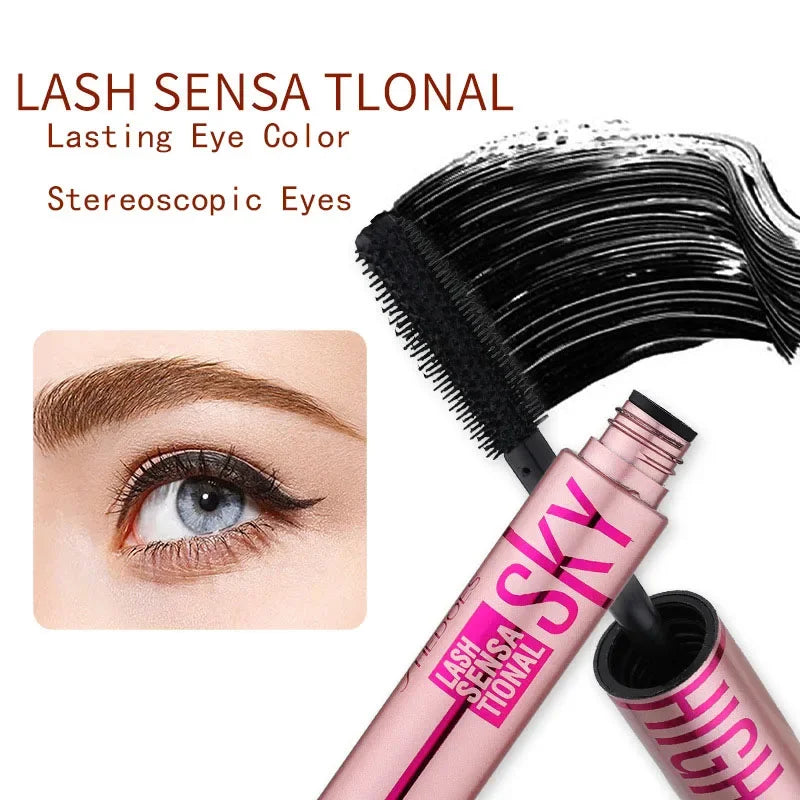 4D Silk Fiber Lash Mascara Lengthening Thick Curling Waterproof Mascara No Fading 24h Lasting Eye Lashes Brush Enhance Eyelashes.