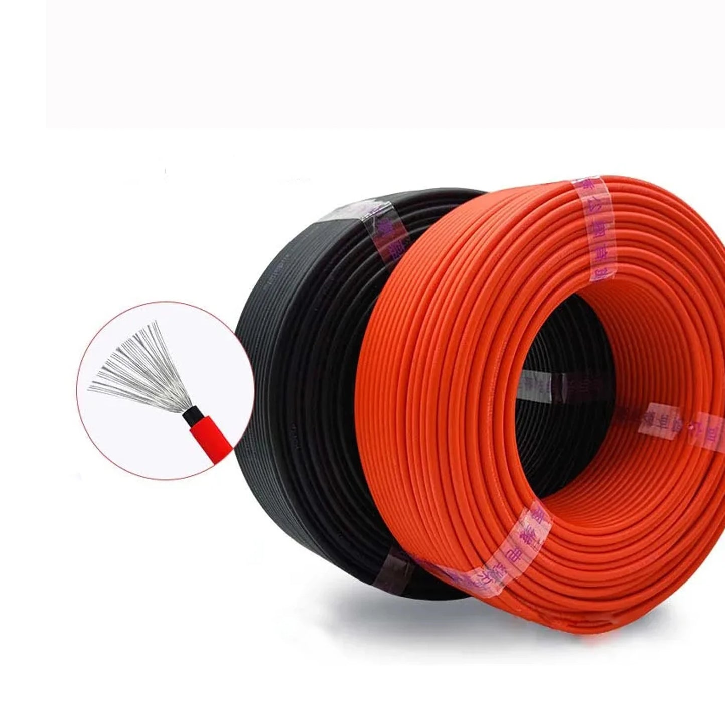 10AWG 30M 50M 100M 6MM 4MM Solar Cable Black or Red PV Cable High Copper.