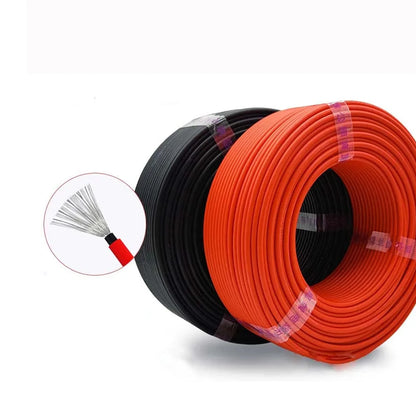 10AWG 30M 50M 100M 6MM 4MM Solar Cable Black or Red PV Cable High Copper.
