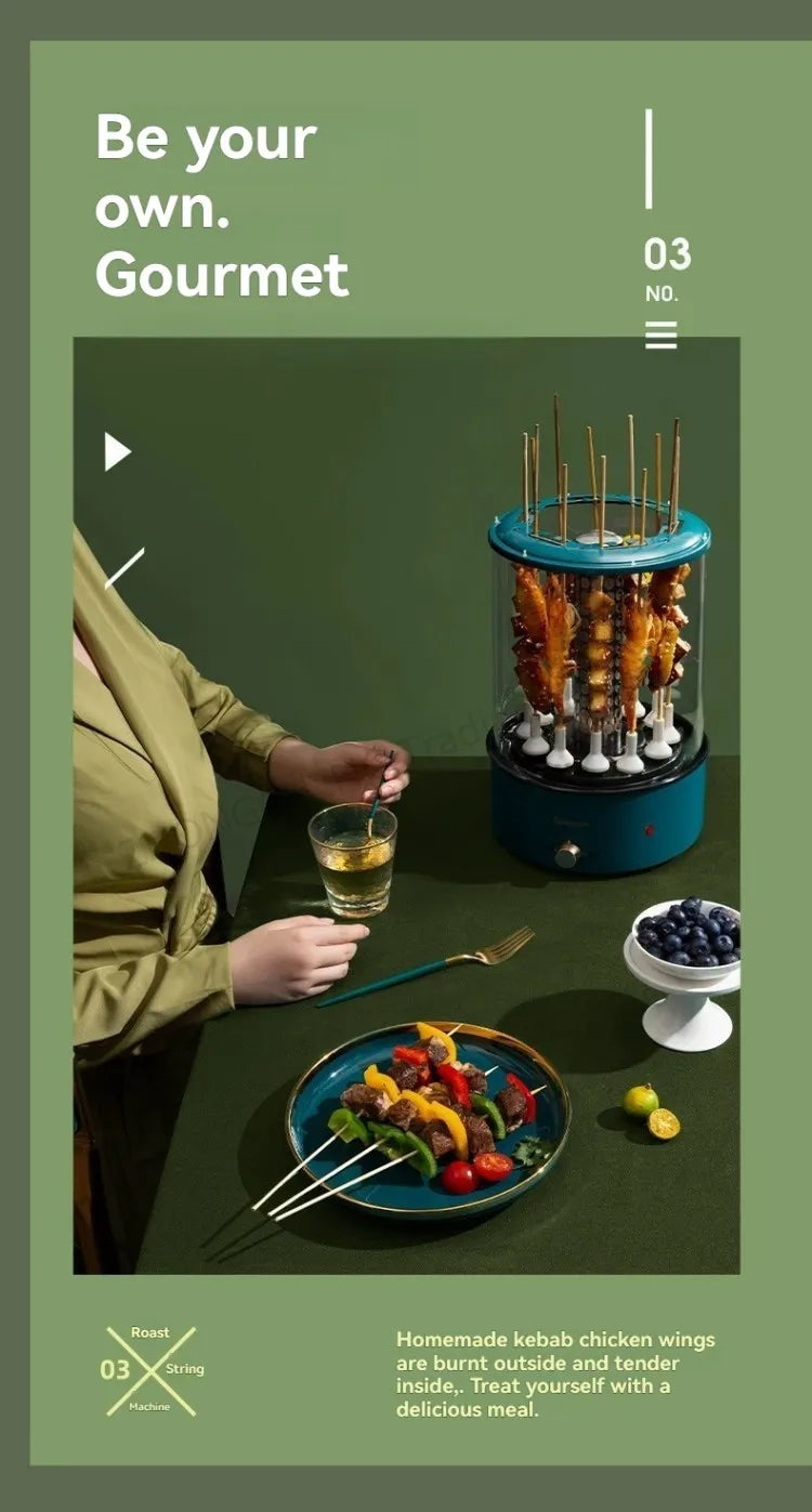 Non-smoking Automatic Rotating Household Electric Barbecue Oven Large Capacity Camping Multi-function.