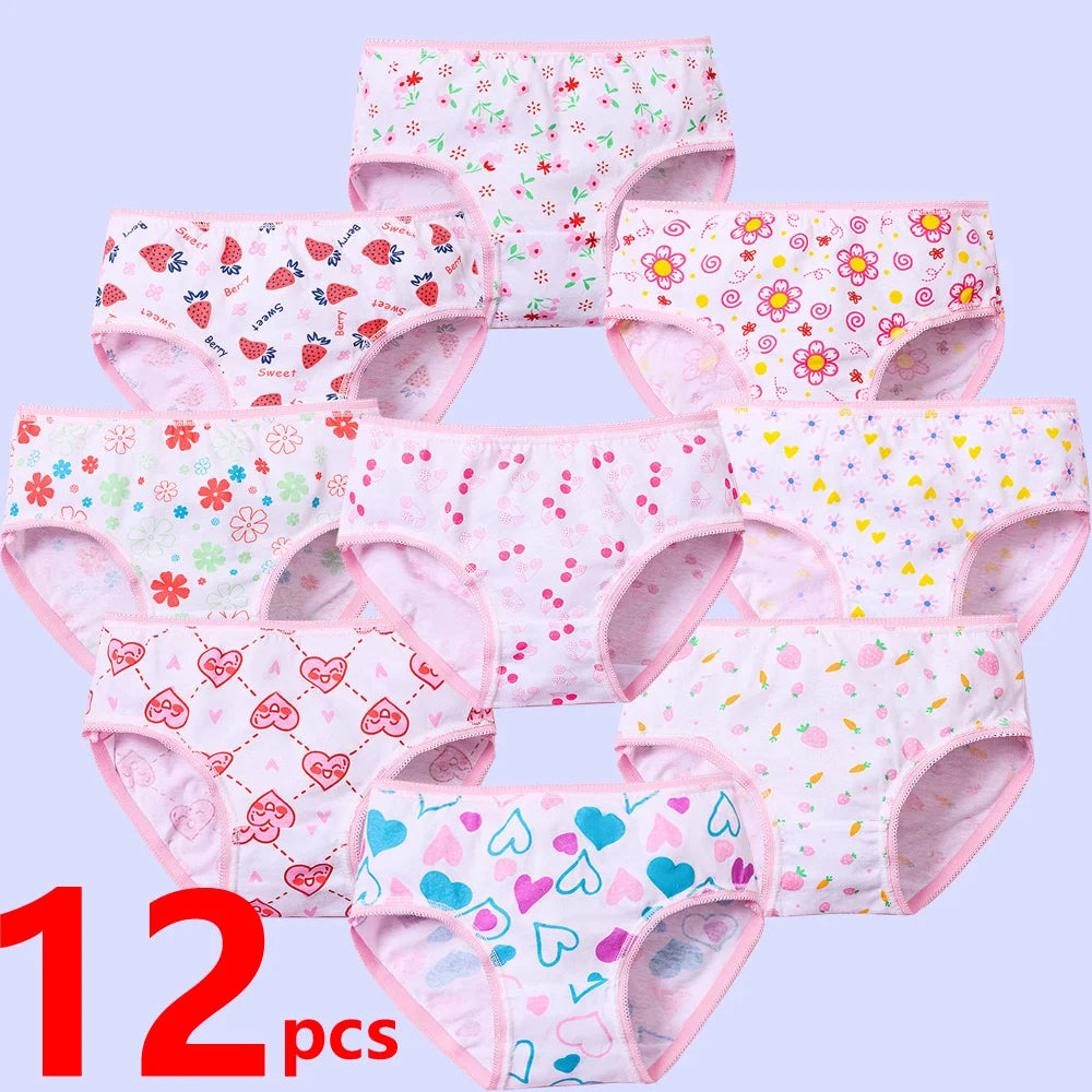 3/6/12 Pcs Cotton Panties Sets Girls Kids Short Briefs Children Underwear Child Cartoon Shorts Underpants Lace Panties Cute New.