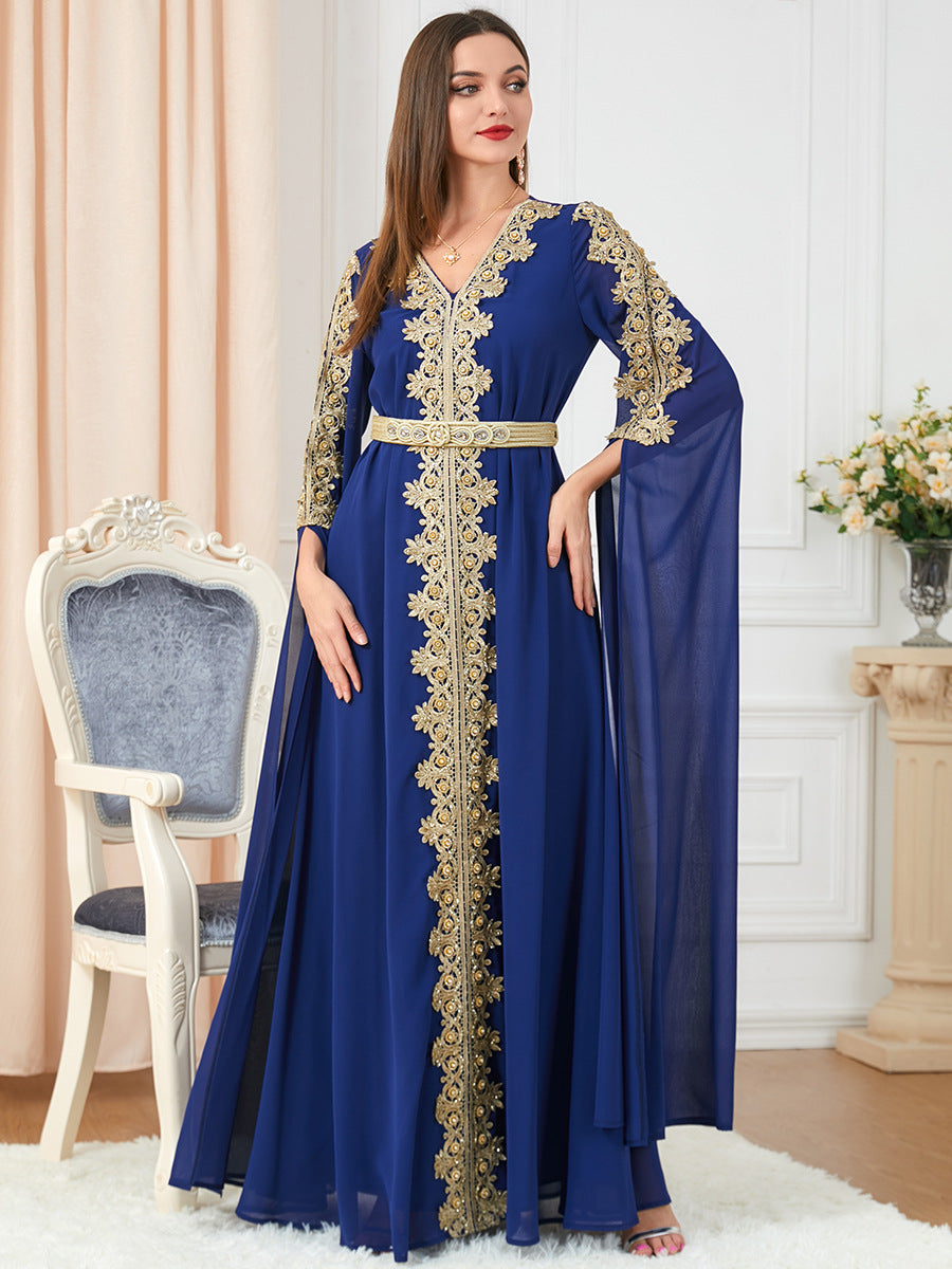 Eid Marokko Party Kleid Muslimische Frauen Abaya Kleider Langarm Abayas Dubai Türkei Islam Kaftan Robe Longue Vestidos Largos 2025