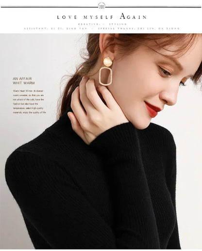 Frauen einfarbig lange Ärmel Roll kragen pullover Strick pullover grundlegende weiche Pullover einfache elegante Mode neu