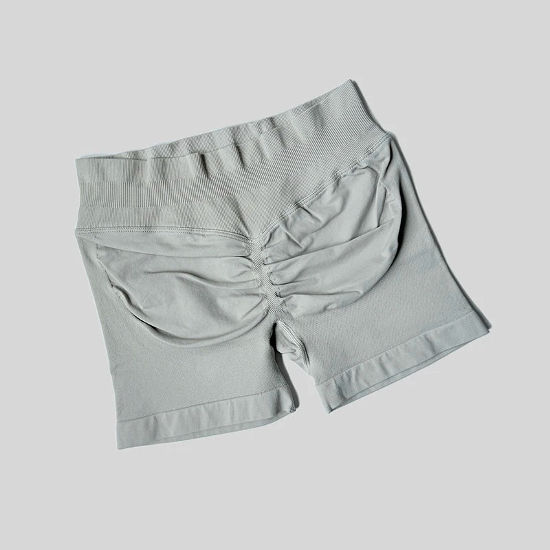 2025 Seamless Yoga Shorts Women Fitness Sports Biker 4.5" Low Ribbed Band Gym Shorts Workout Scrunch Butt Impact Leggings.