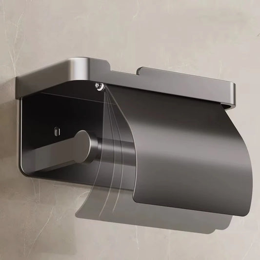 Kein Bohren Toilettenpapierhalter Wandmontierter Toilettenpapierhalter aus Aluminiumlegierung Taschentuchhalter Badezimmer Taschentuchhalter Badzubehör