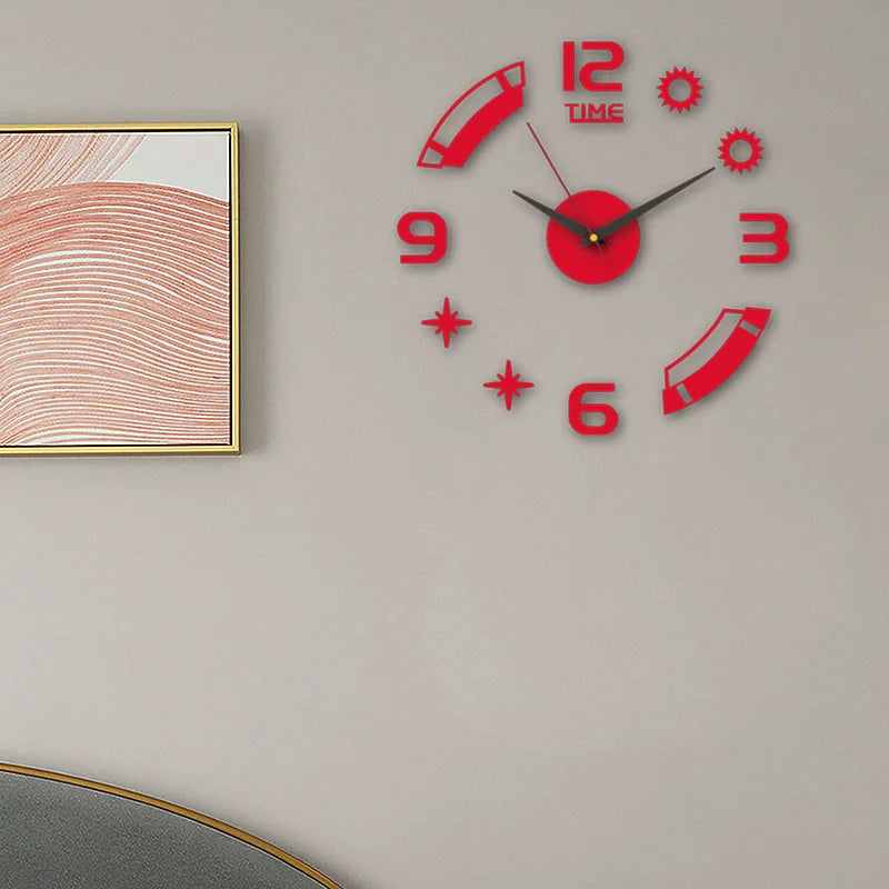 3D-Wanduhr, rahmenlos, Acryl, DIY, digitale Uhr, Wandaufkleber, Stummschaltung, Uhr für Wohnzimmer, Schlafzimmer, Büro, Wanddekoration