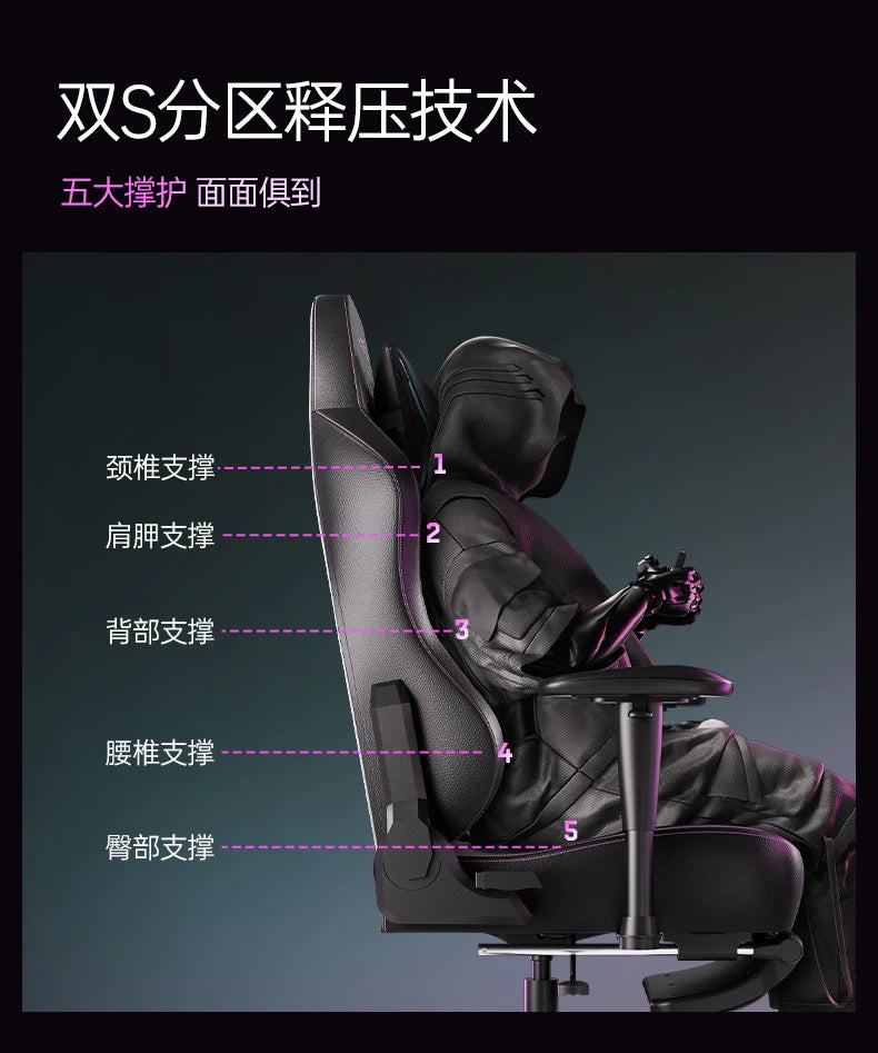 Gaming-Stuhl mit langer Rückenlehne, mobil, bequem 
 Hochwertiger europäischer Ästhetikstuhl, bequem, ergonomisch 
 Silla Gamer-Möbel