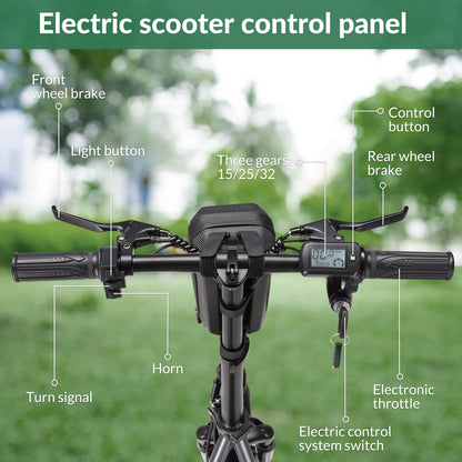 K14 Electric Scooter 500W Peak Motor, 14'' Tires,36V 15.6Ah Battery,32km/h Max Speed,50-60km Range,350W Rated Motor, Disc Brakes.