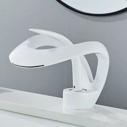 Rozin Luxury Black Basin Faucet Grey Bathroom Waterfall Mixer Tap Brass Deck Mount Modern Style Hot Cold Water Sink Mixer Crane