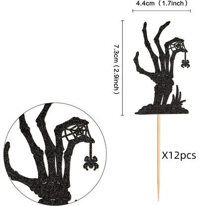 Halloween-Kuchenaufsatz, Geisterhandschloss, Spinnennetz, Kinder, alles Gute zum Geburtstag, Hochzeit, Party, Babyparty, Backen, Kuchen, Dessert, DIY-Dekoration