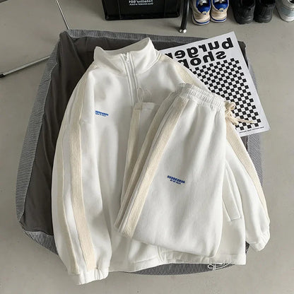 Casual Sporty Men's Hoodie Pants Set Hong Kong Style Long Sleeve Autumn Winter Loose Trendy Student Wear AE Origin China.